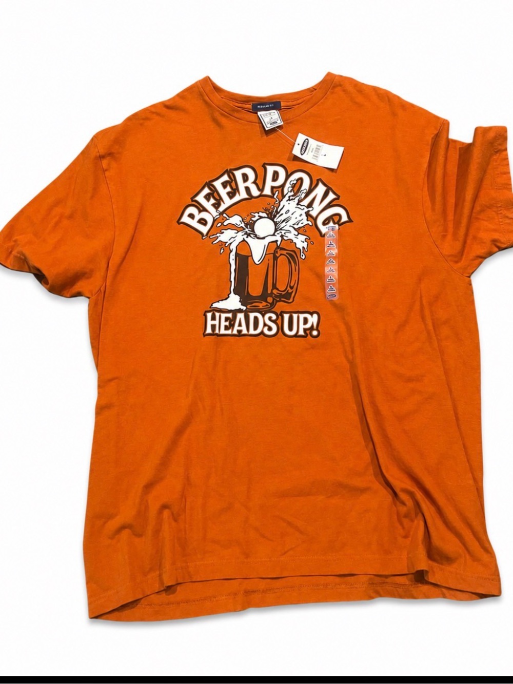 Old Navy Orange Beer Pong Graphic Tee - Heads Up! #vintage